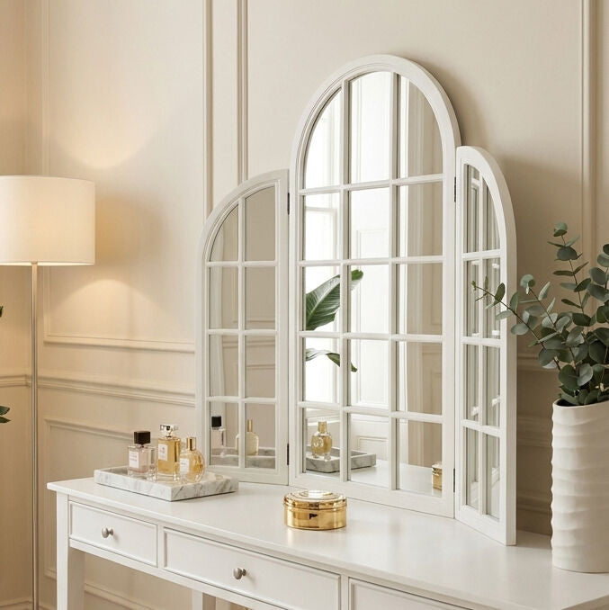 White Finish Dressing Table Mirror