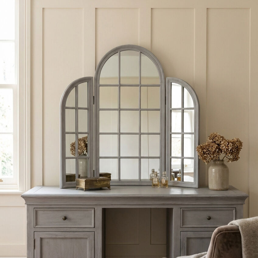 Grey Finish Dressing Table Mirror