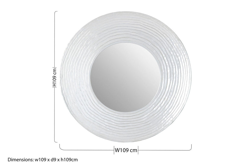 Round Wall Mirror with Silver Finish
