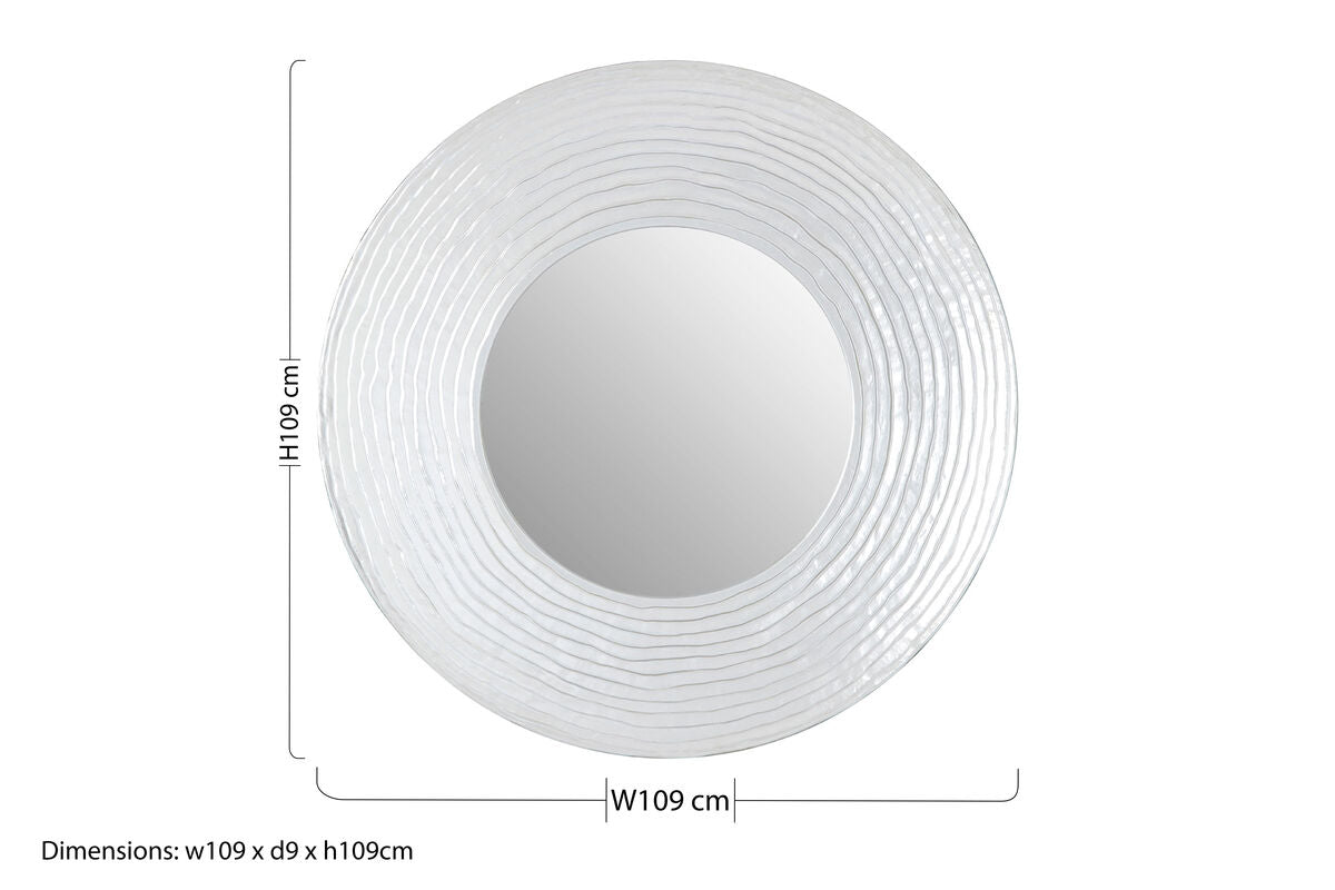 Round Wall Mirror with Silver Finish