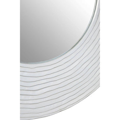 Round Wall Mirror with Silver Finish