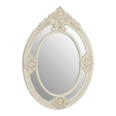 Antique White Ornate Wall Mirror