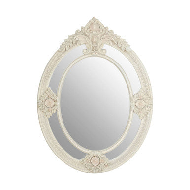 Antique White Ornate Wall Mirror