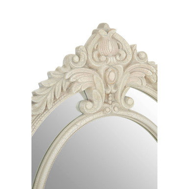 Antique White Ornate Wall Mirror