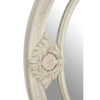 Antique White Ornate Wall Mirror