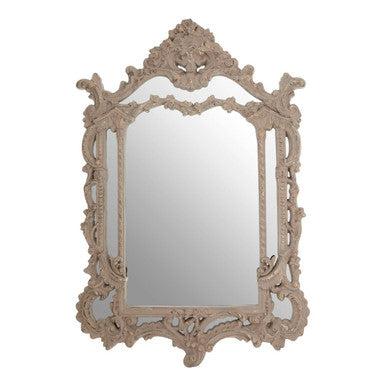 Antique Grey Ornate Wall Mirror