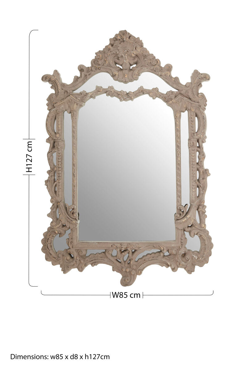 Antique Grey Ornate Wall Mirror