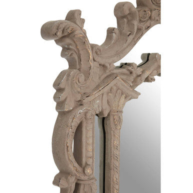 Antique Grey Ornate Wall Mirror