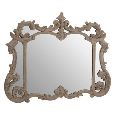 Antique Grey Finish Ornate Wall Mirror