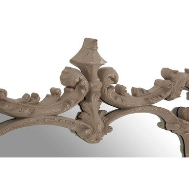 Antique Grey Finish Ornate Wall Mirror