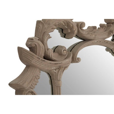 Antique Grey Finish Ornate Wall Mirror