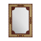 Canvas and Leather Trim Wall Mirror