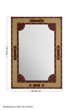 Canvas and Leather Trim Wall Mirror