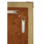 Canvas and Leather Trim Wall Mirror