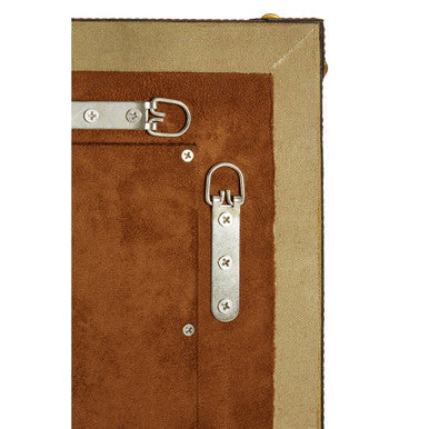 Canvas and Leather Trim Wall Mirror