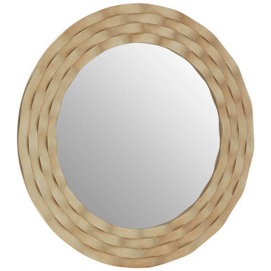 Round Wall Mirror with Antique Silver Finish