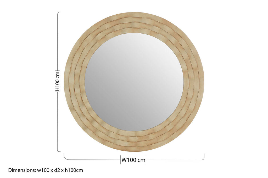 Round Wall Mirror with Antique Silver Finish