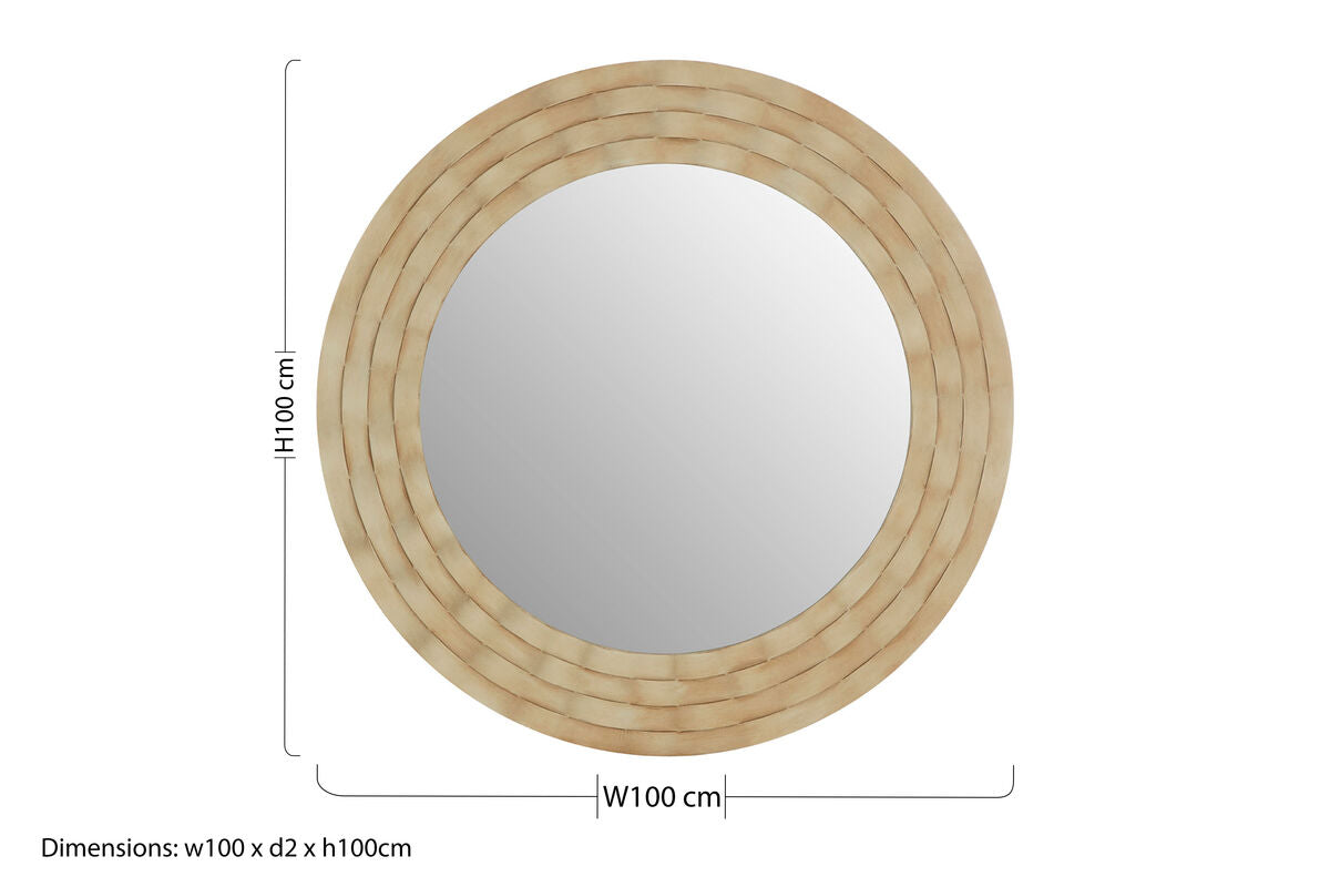 Round Wall Mirror with Antique Silver Finish