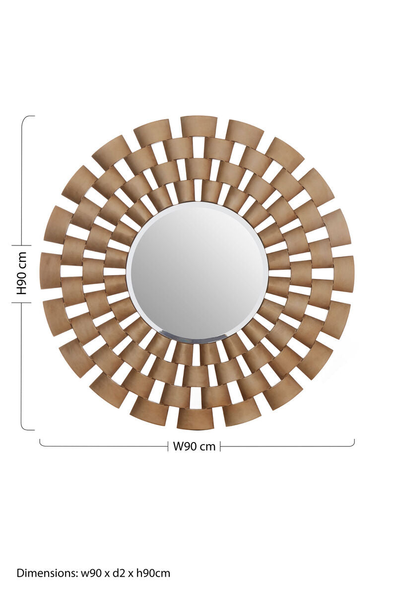 Round Antique Silver Finish Wall Mirror