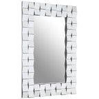 Angled Tile Silver Wall Mirror