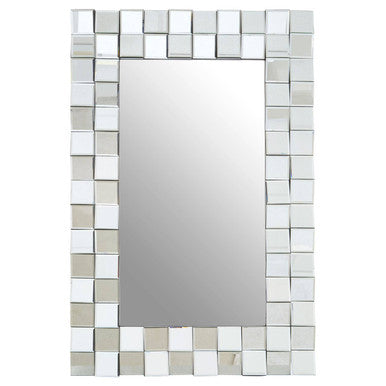 Angled Tile Silver Wall Mirror
