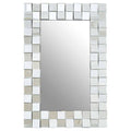 Angled Tile Silver Wall Mirror