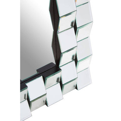 Angled Tile Silver Wall Mirror