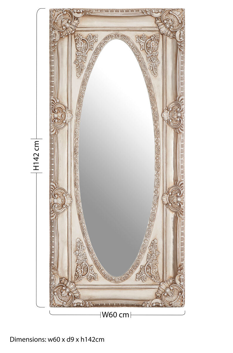 Champagne Oval Border Wall Mirror