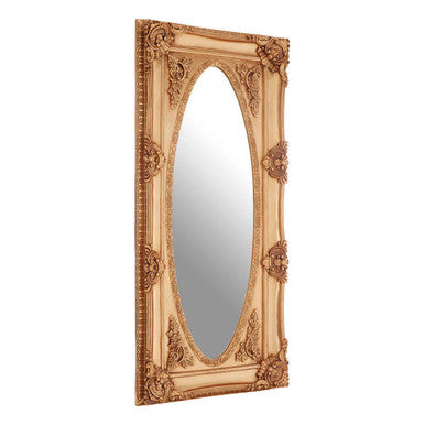 Gold Finish Oval Border Wall Mirror