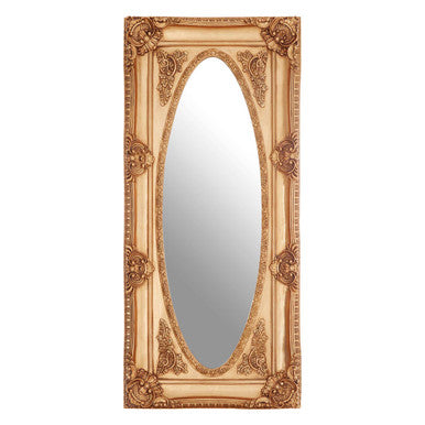 Gold Finish Oval Border Wall Mirror