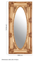 Gold Finish Oval Border Wall Mirror