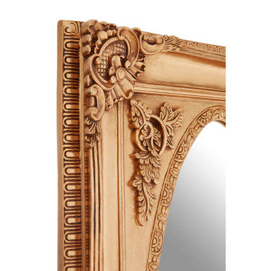 Gold Finish Oval Border Wall Mirror