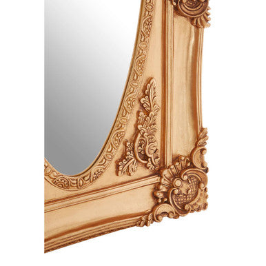 Gold Finish Oval Border Wall Mirror
