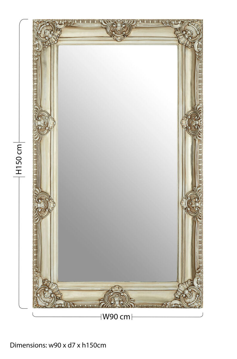 Champagne Bead and Reel Wall Mirror