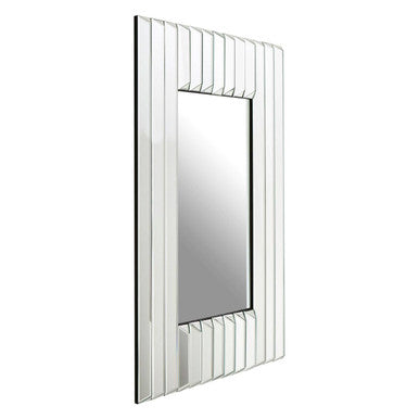 Ridged Shard Silver Wall Mirror