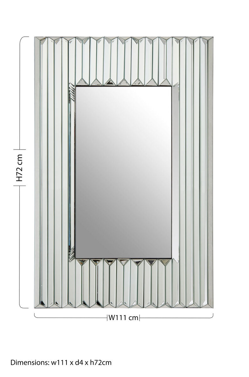 Ridged Shard Silver Wall Mirror