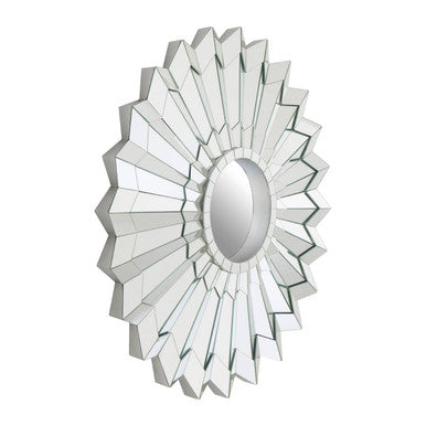 Floral Frame Silver Wall Mirror