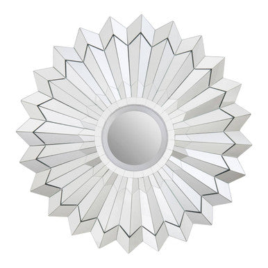 Floral Frame Silver Wall Mirror
