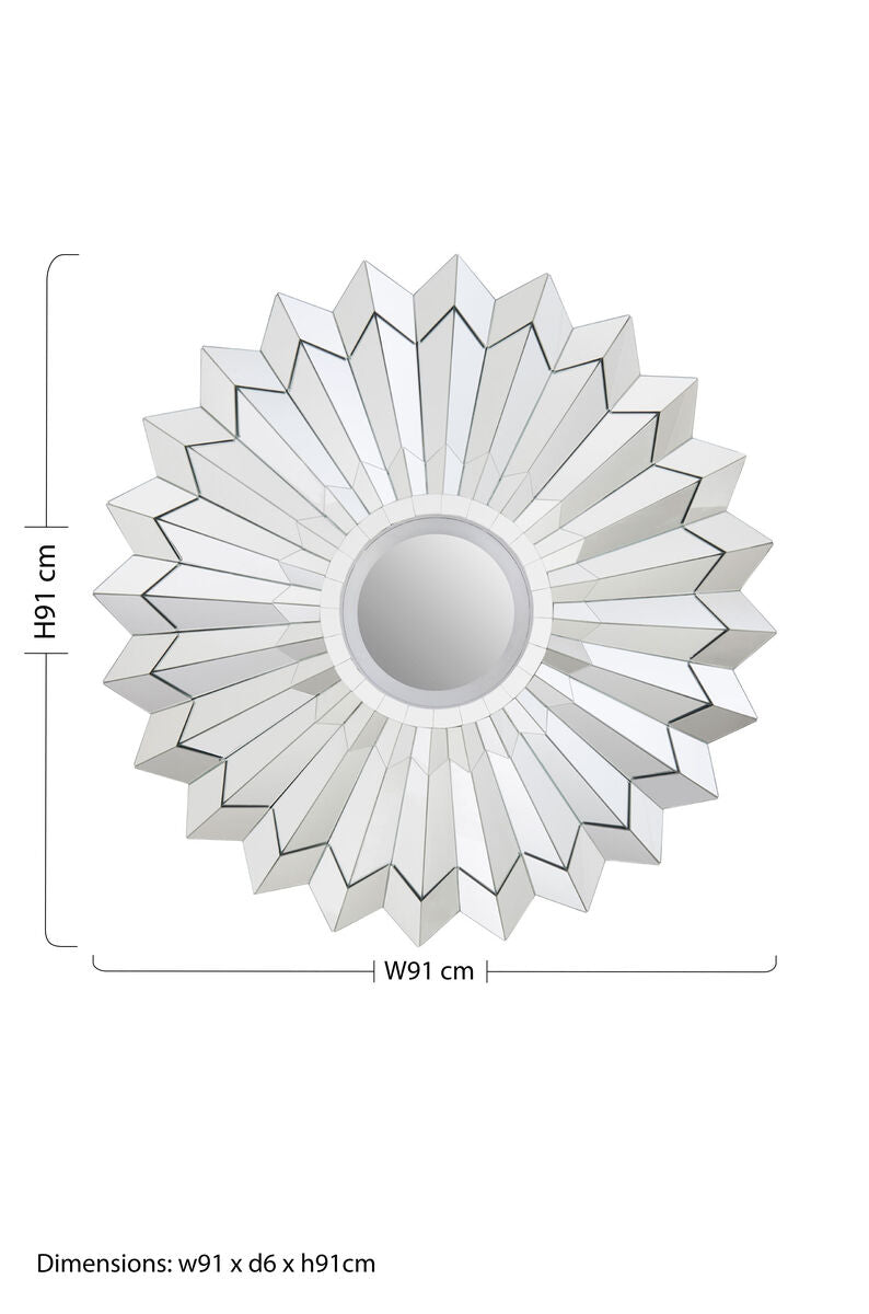 Floral Frame Silver Wall Mirror