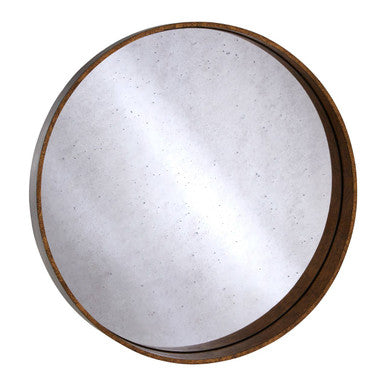 Round Wall Mirror with Antique Gold Frame