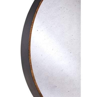 Round Wall Mirror with Antique Gold Frame