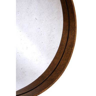 Round Wall Mirror with Antique Gold Frame