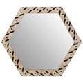 Ivory and Black Hexagonal Wall Mirror