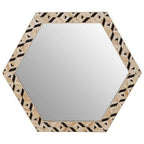 Ivory and Black Hexagonal Wall Mirror