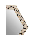 Ivory and Black Hexagonal Wall Mirror