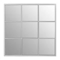 Square Design Silver Finish Frame Wall Mirror