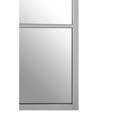 Square Design Silver Finish Frame Wall Mirror