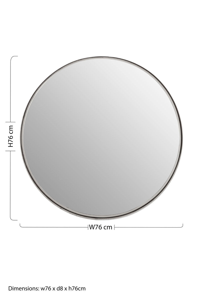 Large Nickel Finish Wall Mirror