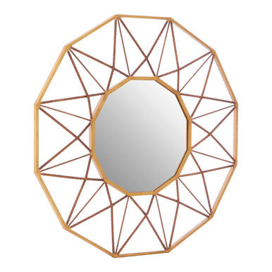 Geometric Gold Wall Mirror