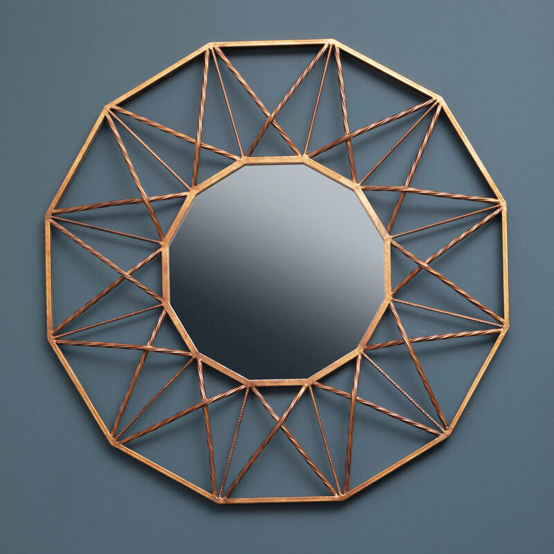 Geometric Gold Wall Mirror
